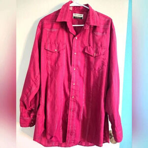 Gold Collection by Karman Burgundy Vintage Button Up Size Large